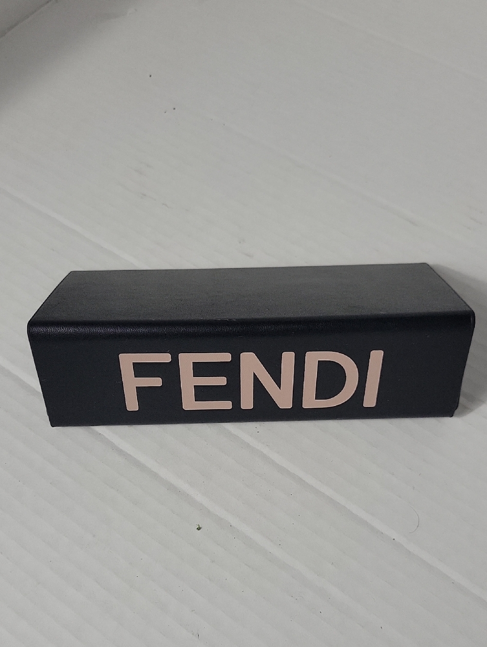 Fendi Black Eyewear Case with Pale Pink Logo